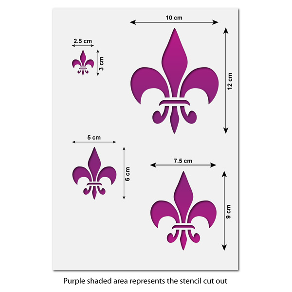 Fleur De Lys Stencil Size Guide